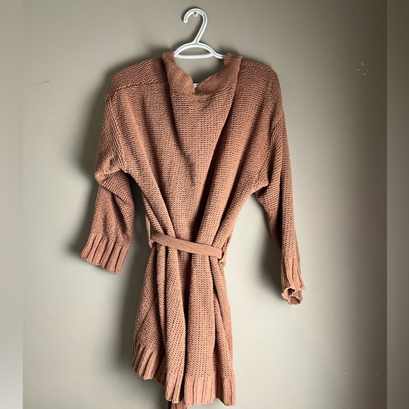 Aerie Brown Tan Simple Knit Robe - Picture 2 of 2